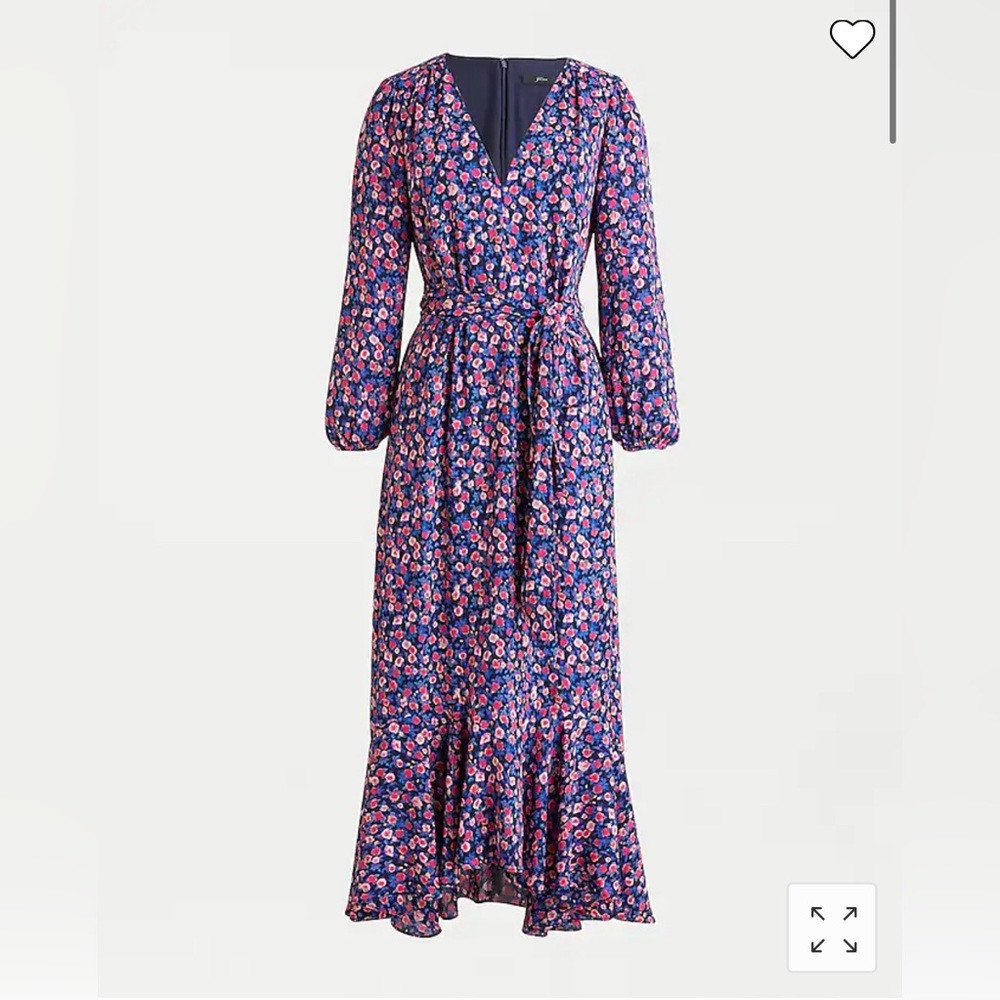 JCREW Tie-waist midi dress in Dotted Floral, NWT, size 6